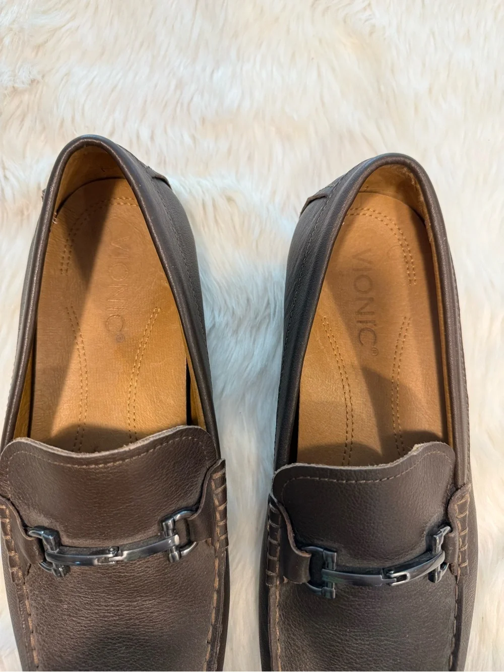 Vionic Mason Men's Brown Leather Bit Loafers Slip On Size 11.5